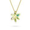 Vergoldete Swarovski Halskette Blume in Gruen5658399c