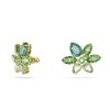 Vergoldete Swarovski Ohrringe Blume in Gruen 5658400a