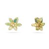 Vergoldete Swarovski Ohrringe Blume in Gruen 5658400c