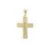 Anhaenger Gold Kreuz mit Zirkonia und gepraegter Oberflaeche 53 282072