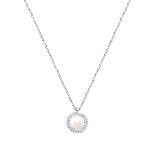 Funkelnde Swarovski Kette mit Perlenanhaenger 5461088