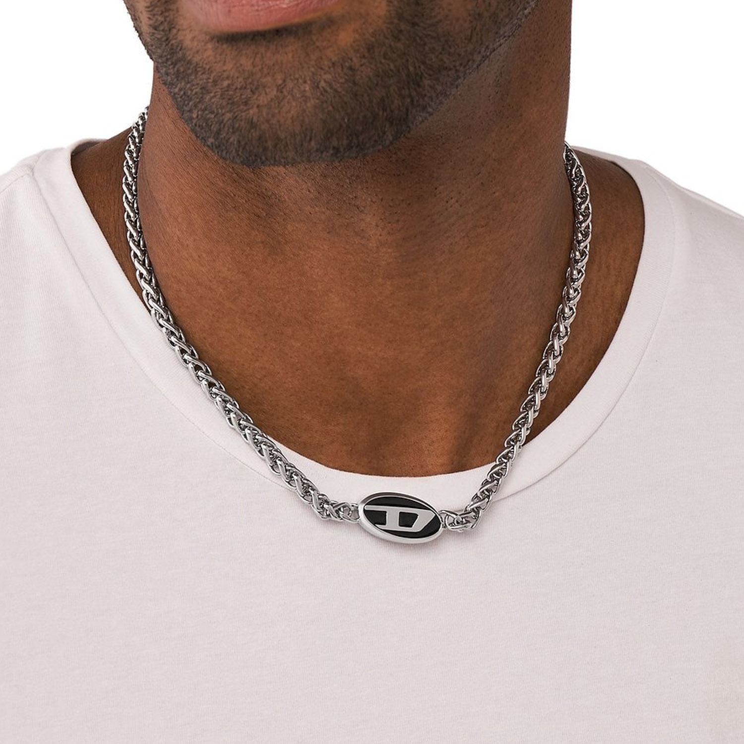 Innovative Herren Diesel Halskette mit Markenlogo DX1470040b