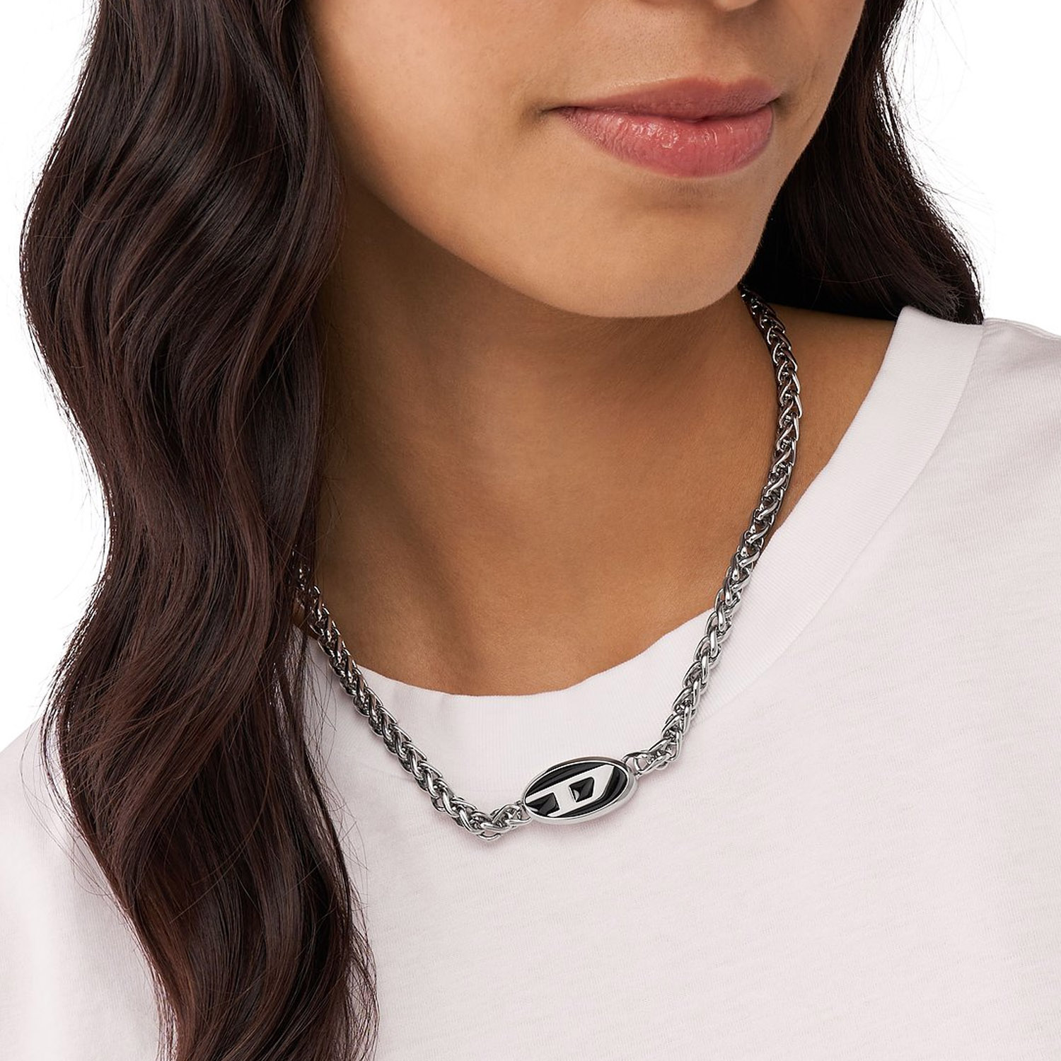 Innovative Herren Diesel Halskette mit Markenlogo DX1470040c