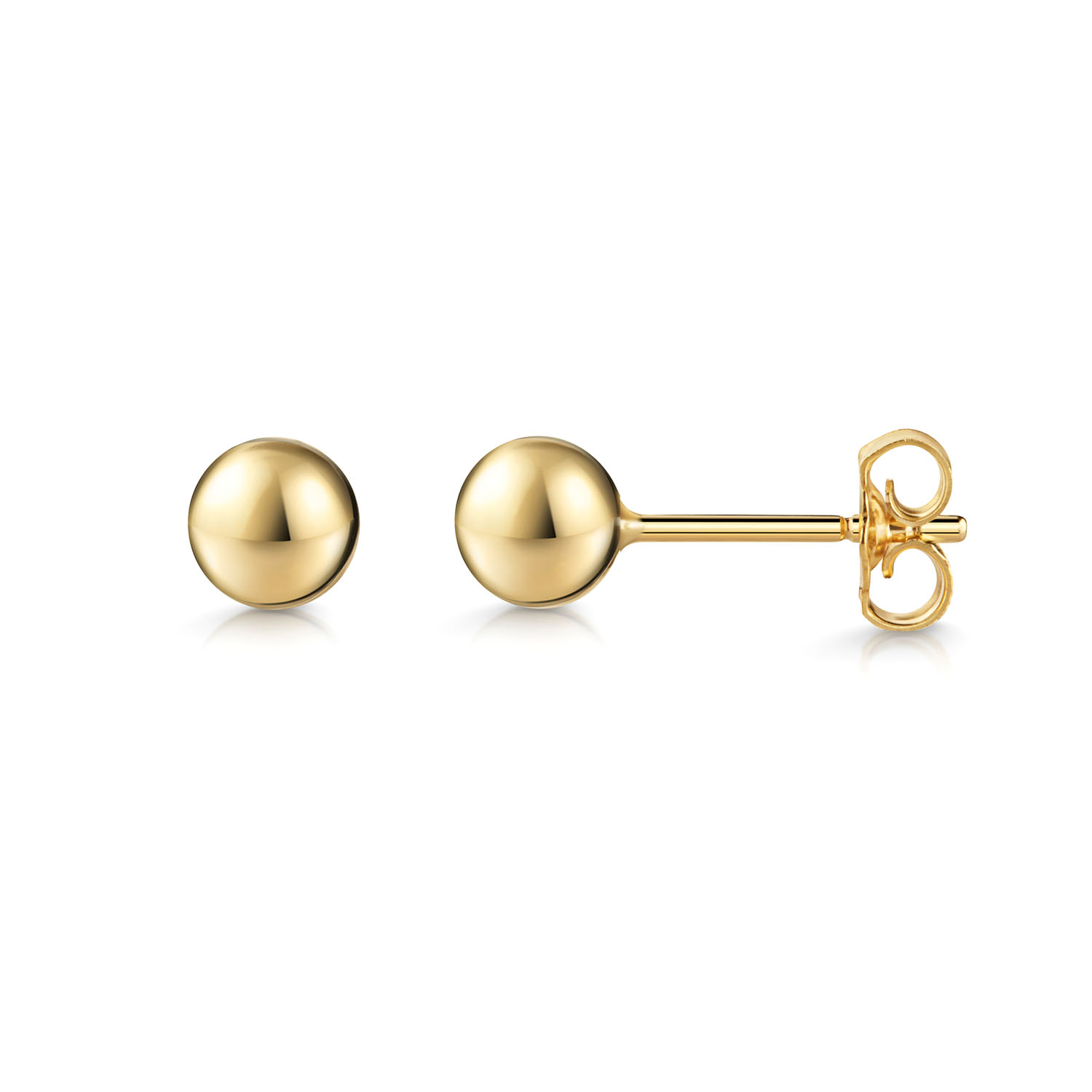 Bequemer Kugel Ohrstecker Gold glänzend – Bild 1