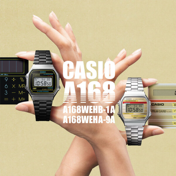 Casio Digitaluhr Vintage Iconic im Design von 1983 A168