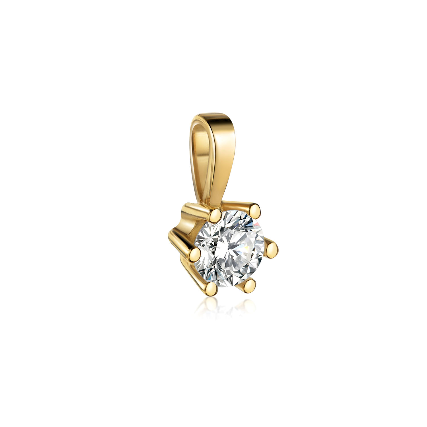 Funkelnder Damen Gold Anhaenger mit Zirkonia 5mm 53 1722