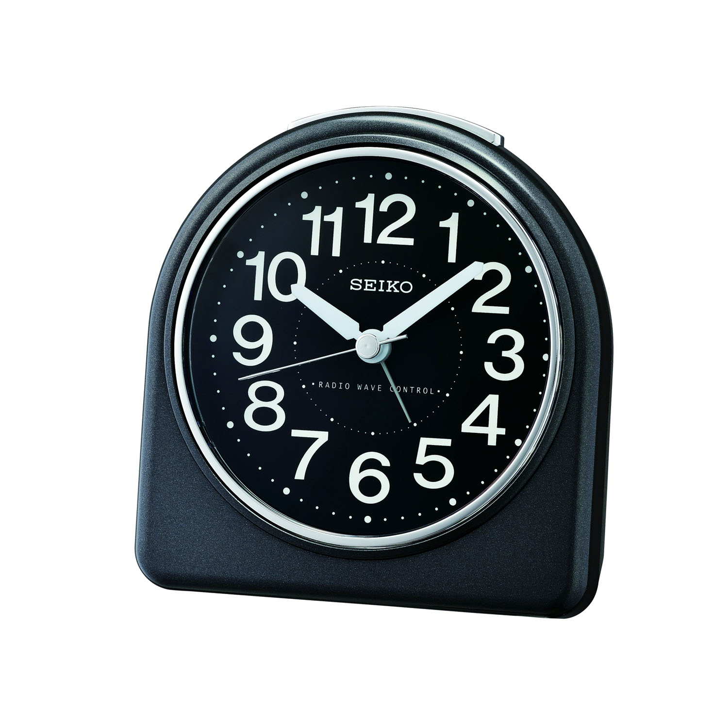 Halbrunder Funkwecker Seiko Analog mit Beleuchtung QHR204K