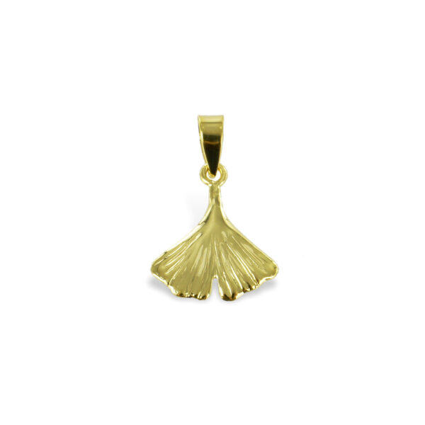 Zierlicher Damen Anhaenger Ginkgoblatt Gold poliert 53 1317