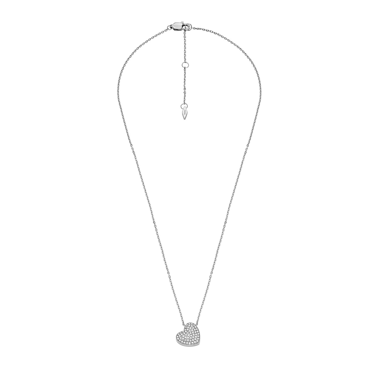Sadie Glitz Heart Edelstahl Herzkette Fossil O 12MM JF04674040a