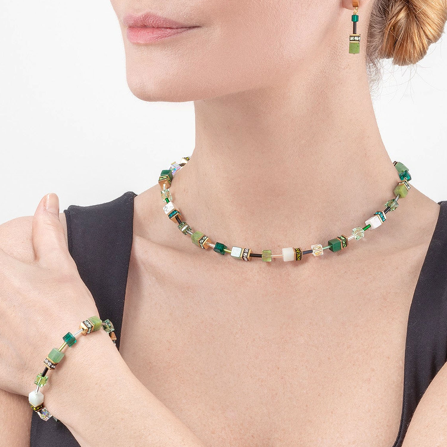 Coeur de Lion Designer Halskette Damen in gruen 4905100500a