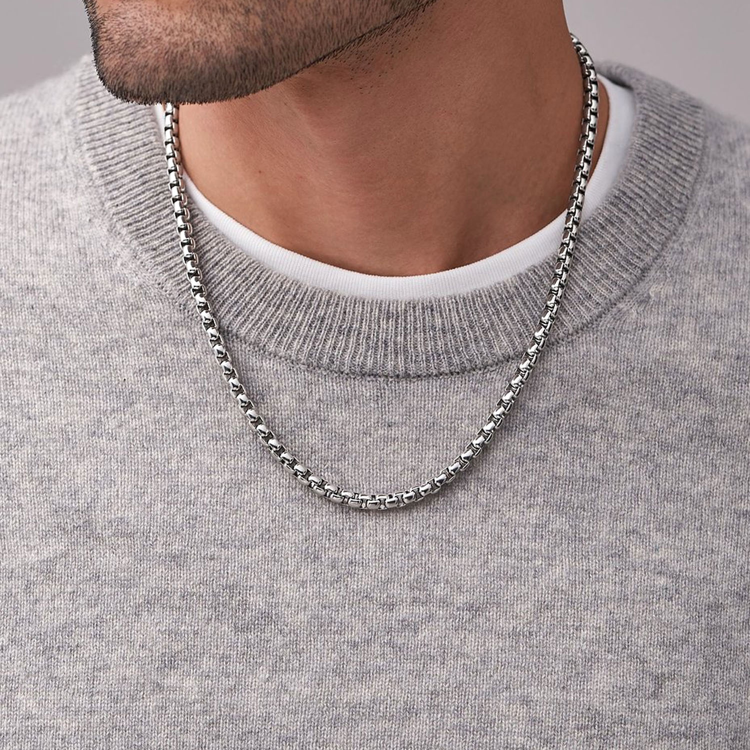 Erbskette Edelstahl Fossil ohne Anhaenger JF04576040c