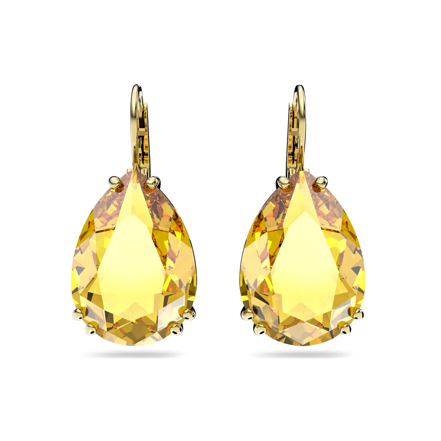 Tropfenfoermige Swarovski Ohrhaenger Gold 5619495