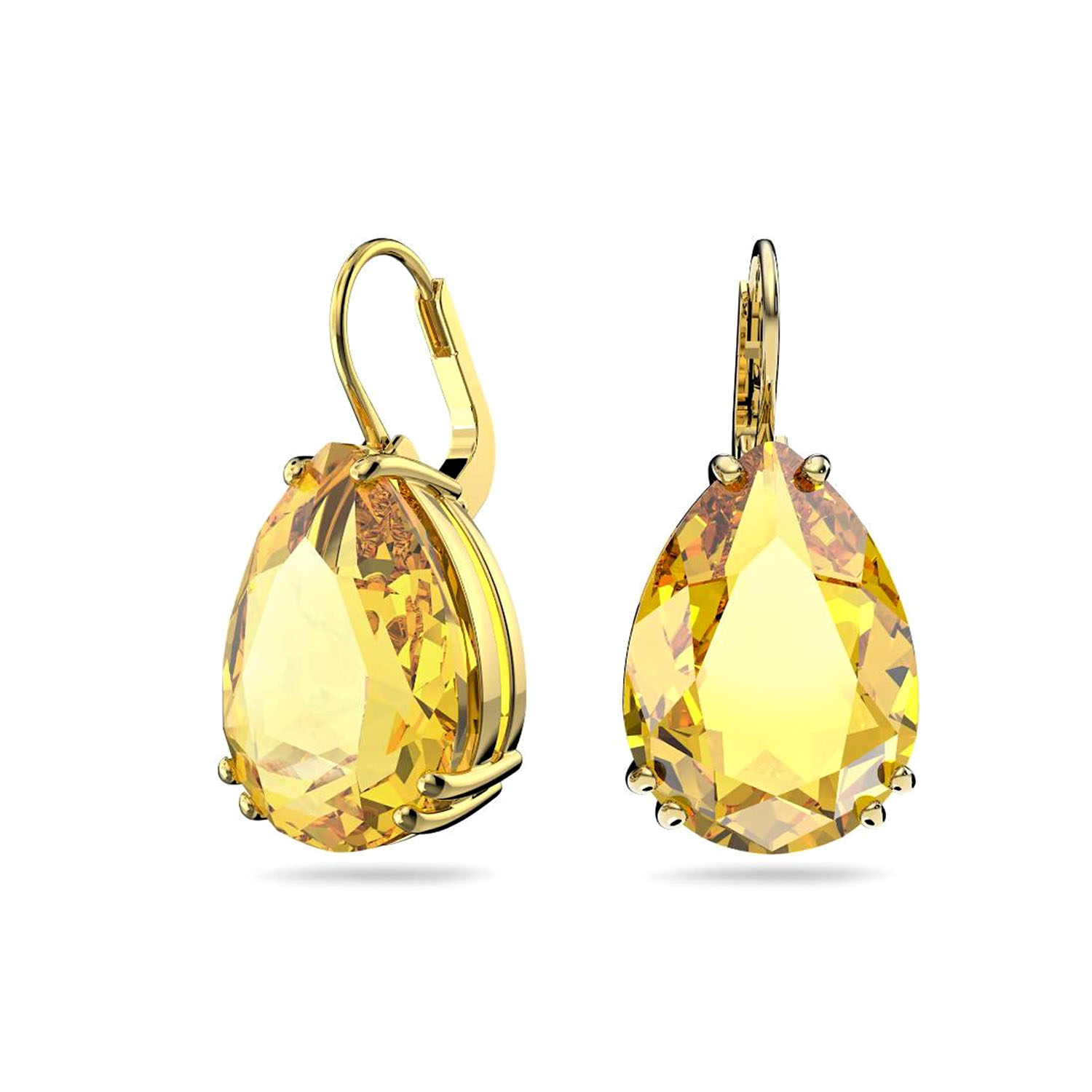 Tropfenfoermige Swarovski Ohrhaenger Gold 5619495a