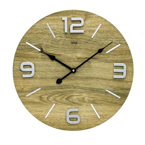 Holz Wanduhr AMS in 3D Optik Quarz 40cm 9701