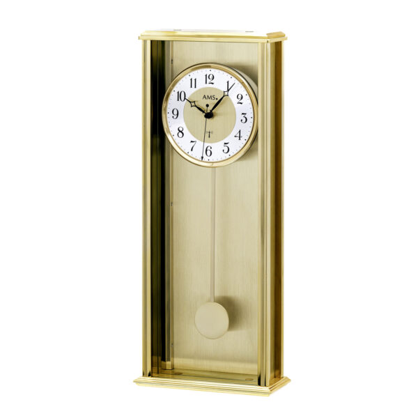 Klassische AMS Funkpendeluhr aus Metall 51cm Lang 5281