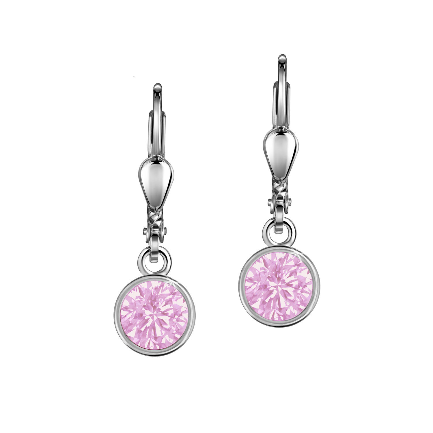 Echte Silber Ohrringe rohdiniert mit Zirkonia 5MM 29 8598PI