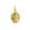 Echter Ovaler Facettierter Citrin Anhaenger Gold 53 53091