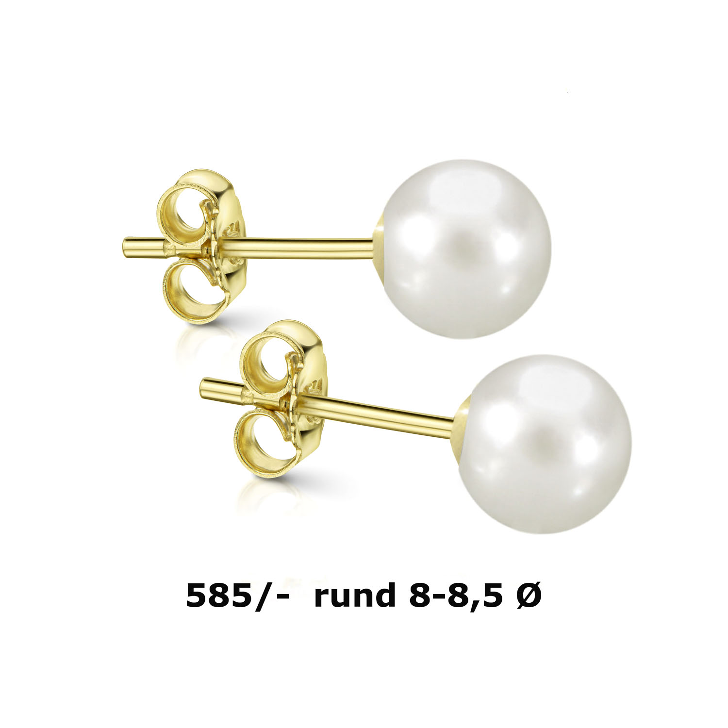 Klassische Suesswasser Zuchtperle Weiss aus 585 Gold 15 2203
