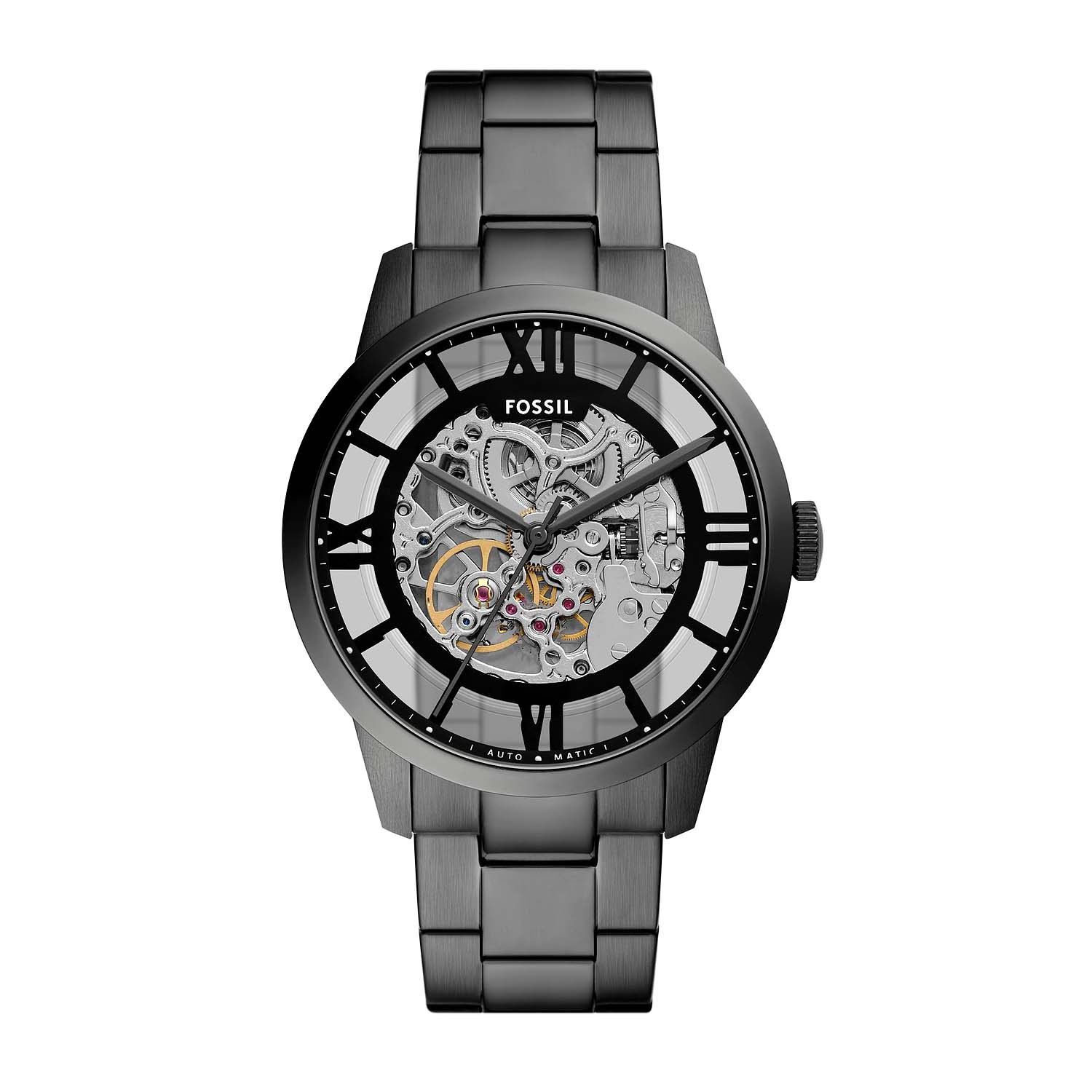 Rauchgraue Skelett Uhr von Fossil als Automatikuhr ME3268