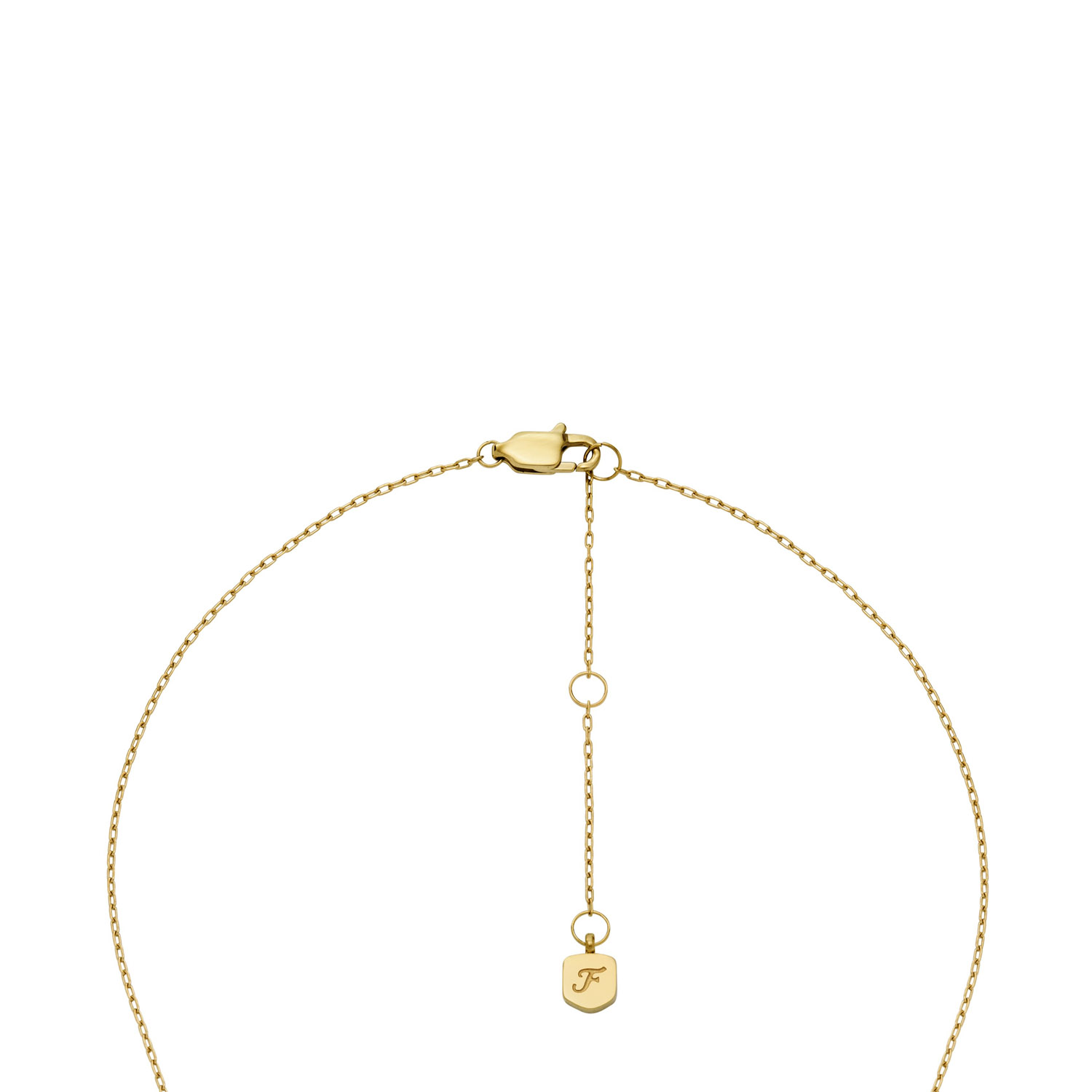 Vergoldete Edelstahl Fossil Kette Perlmutt und Sternen JF04865710c