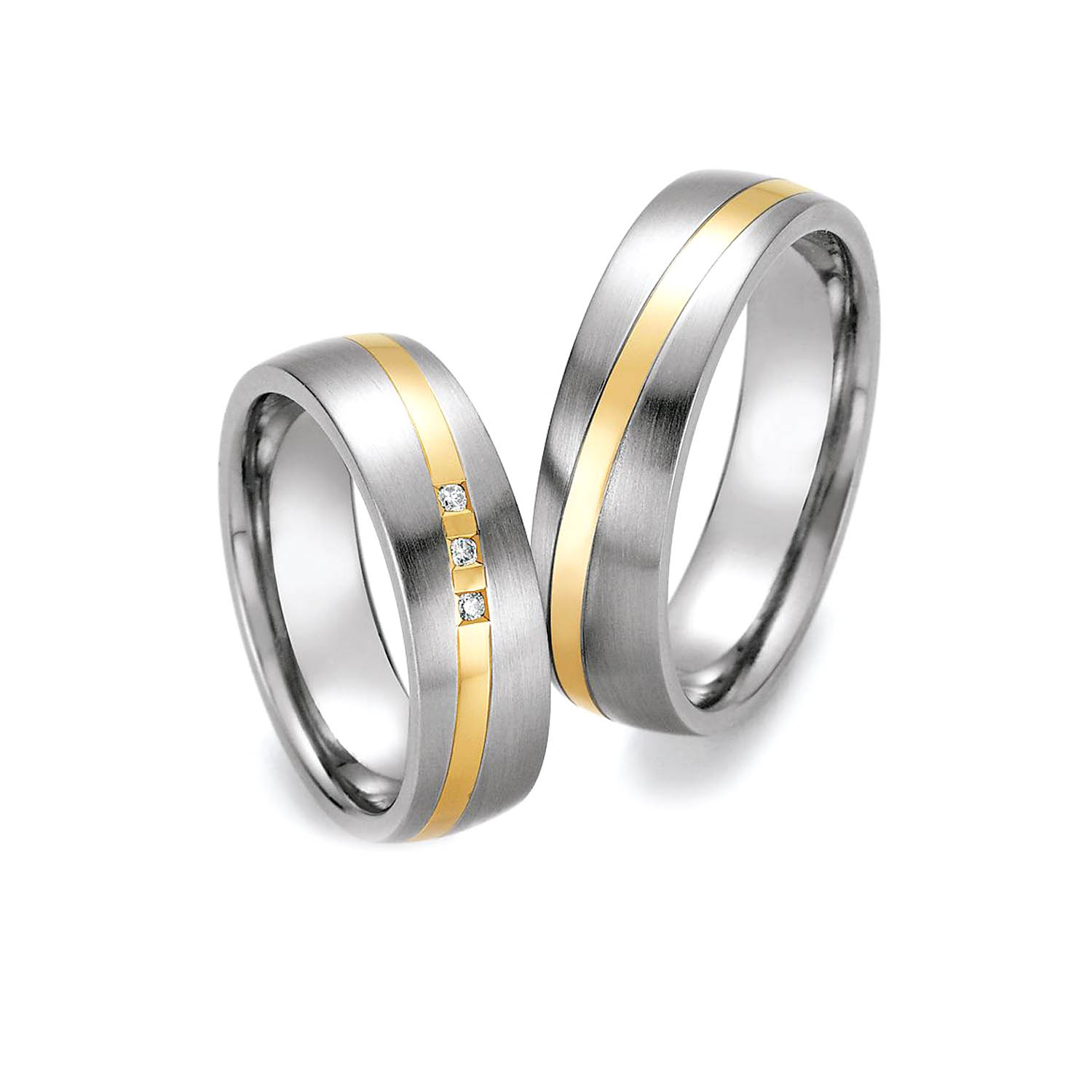 White Style Partnerringe Edelstahl Gold Breit 6 MM 8801870