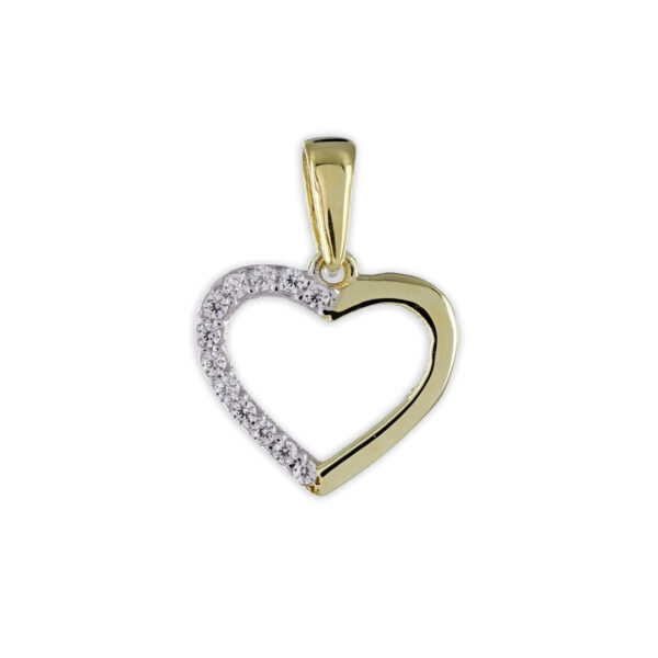Filigraner Anhaenger Herz Gold mit Zirkoniasteinen O 11MM 53 2705