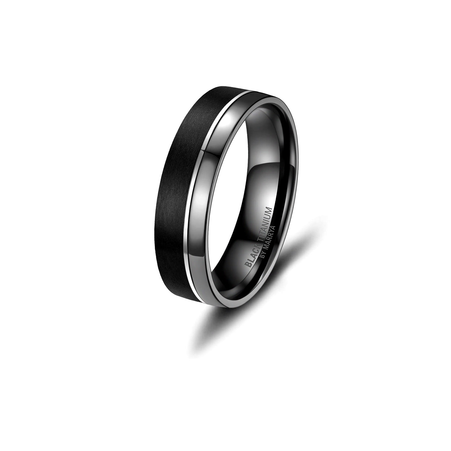 Schwarze Partnerringe aus Black Titanium 6MM Breit BT07H