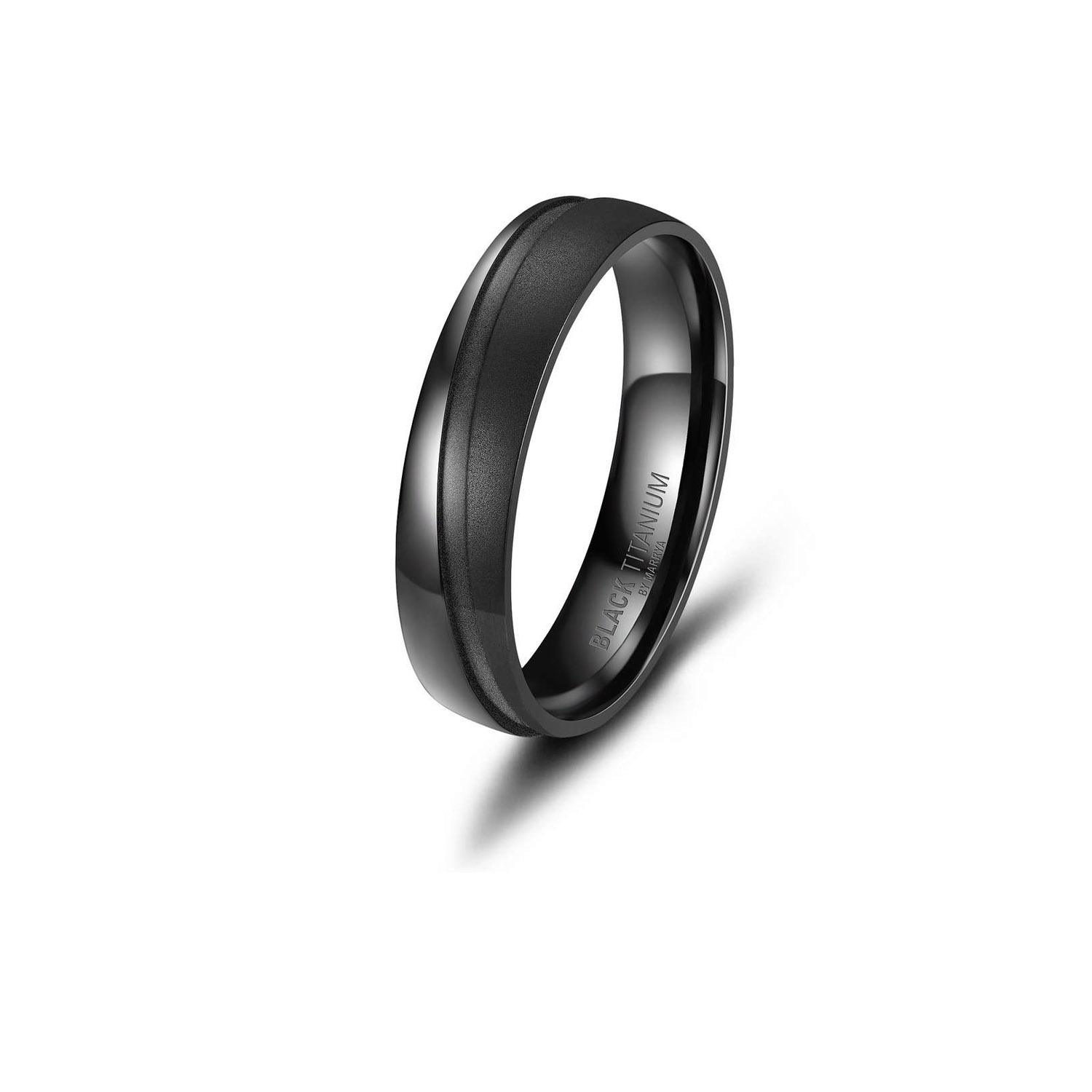 Schwarze Trauringe aus Black Titanium 5MM Breit BT08H