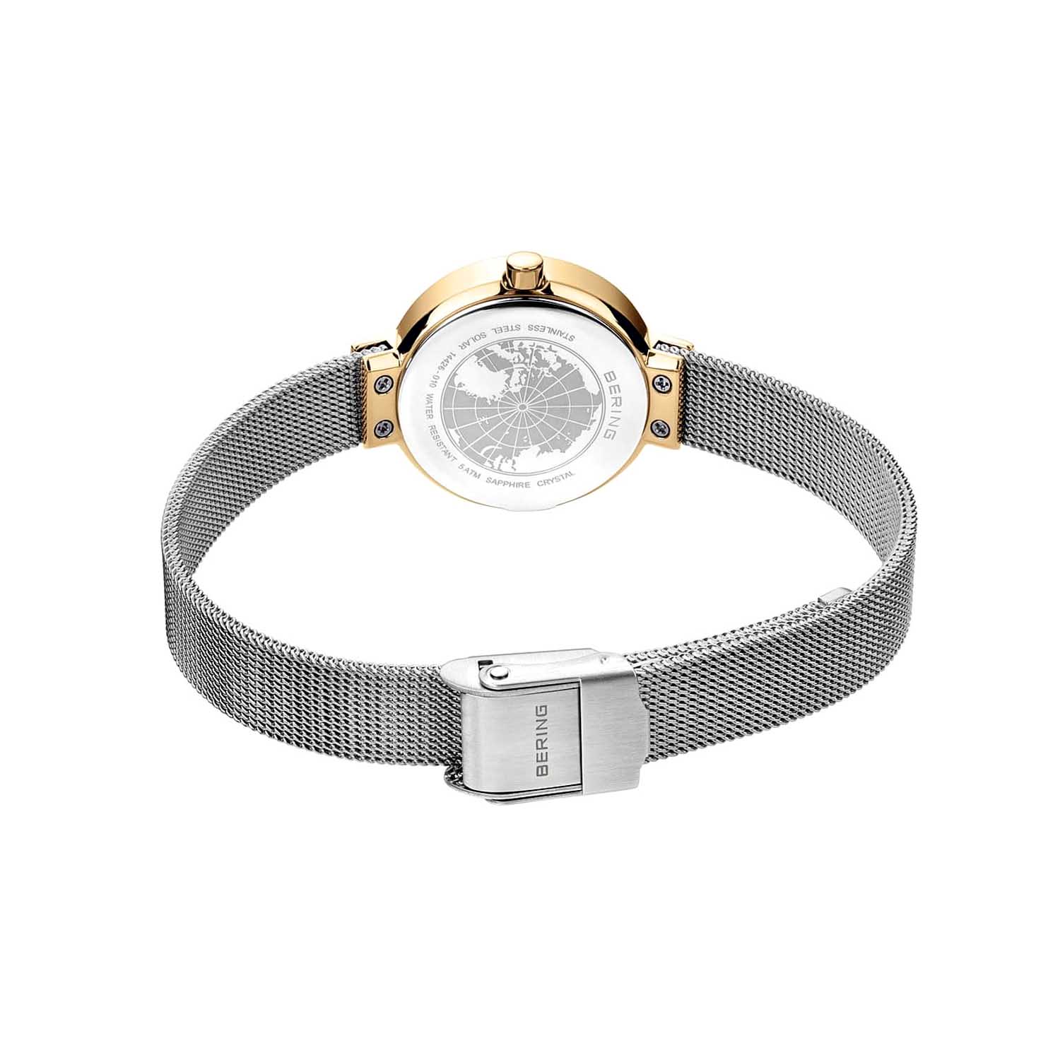 Ultraduenne Leichte Solaruhr fuer Damen Bicolor 14426 010b