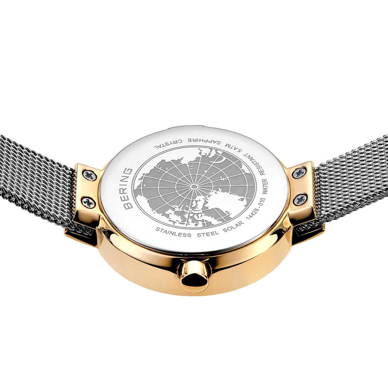 Ultraduenne Leichte Solaruhr fuer Damen Bicolor 14426 010c