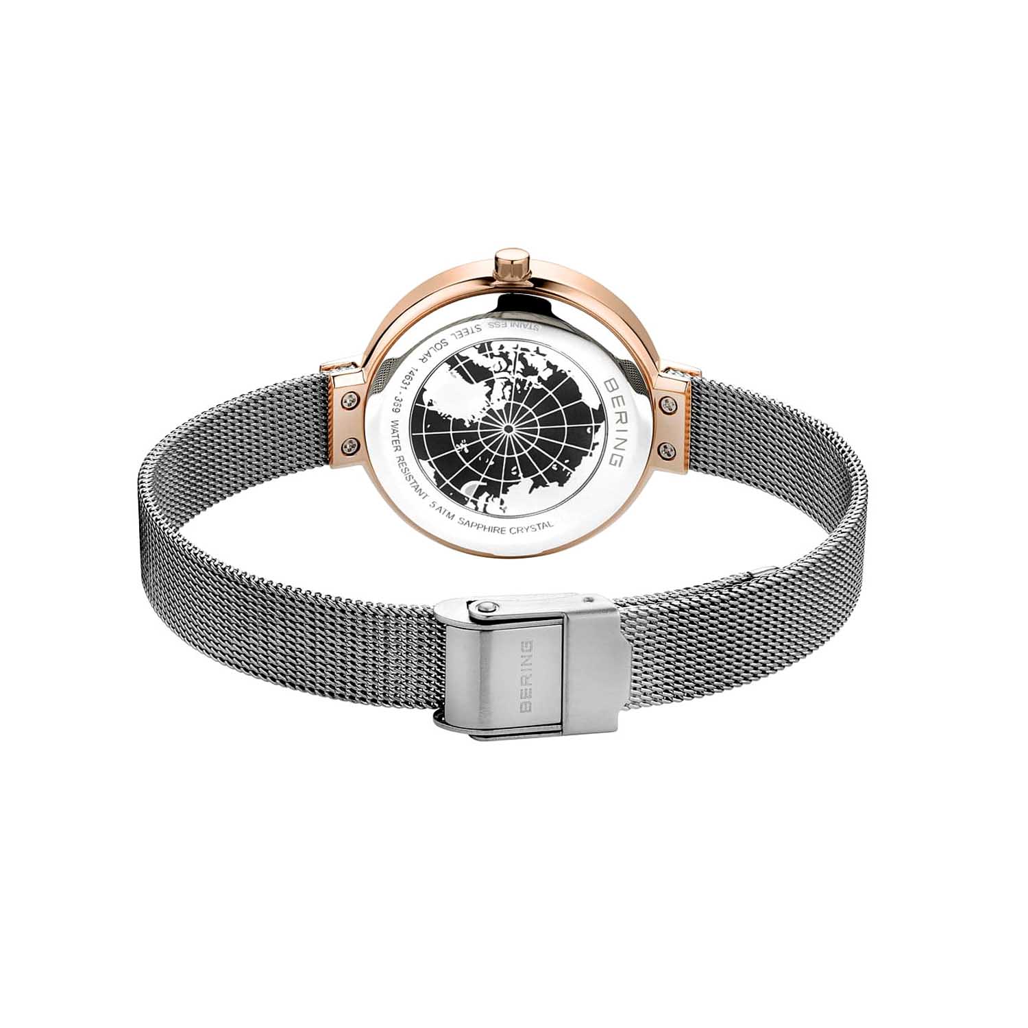 Zeitlose Bering Damenuhr Solar Rosegold 31MM 14631 369a