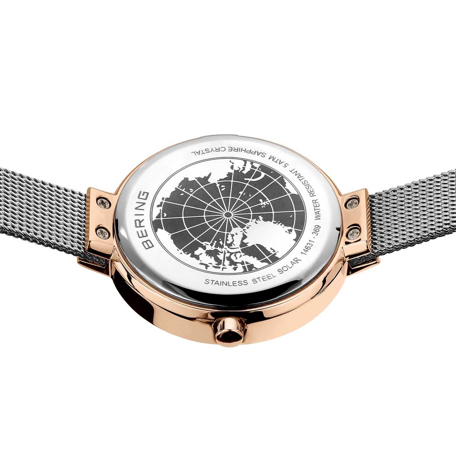 Zeitlose Bering Damenuhr Solar Rosegold 31MM 14631 369b