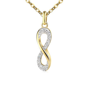 Funkelnder Infinity Anhänger Gold mit Zirkoniasteinen