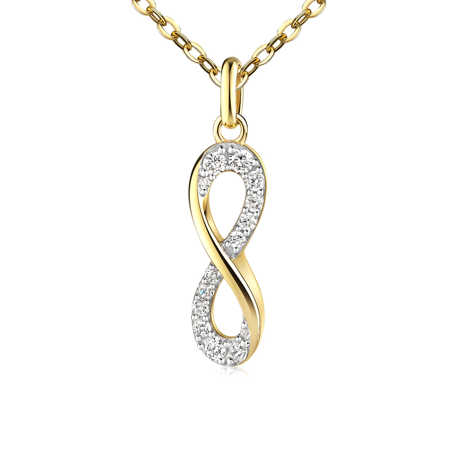 Funkelnder Infinity Anhaenger Gold mit Zirkoniasteinen 53 2495 1