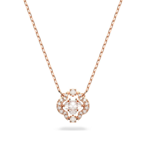 Swarovski Gluecksklee Kette rosegold mit weissem Kristall 5642928