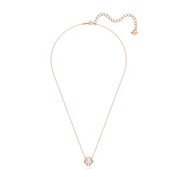 Swarovski Gluecksklee Kette rosegold mit weissem Kristall 5642928a
