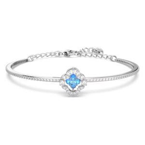 Swarovski Una Glücksklee Armband mit Blauem Kristall
