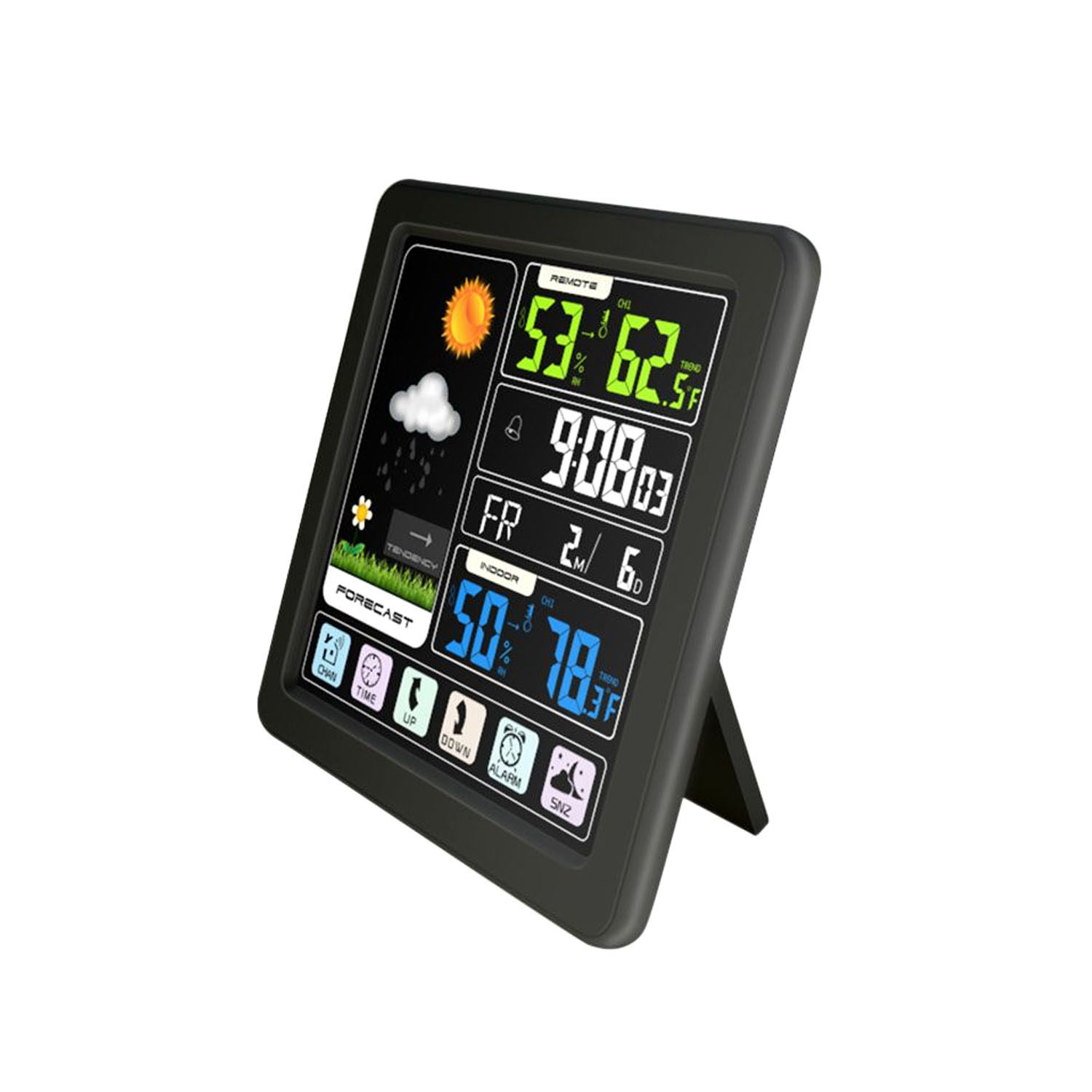 Digitaluhr mit Temperaturanzeige fuer Innen und Aussen 9894 01