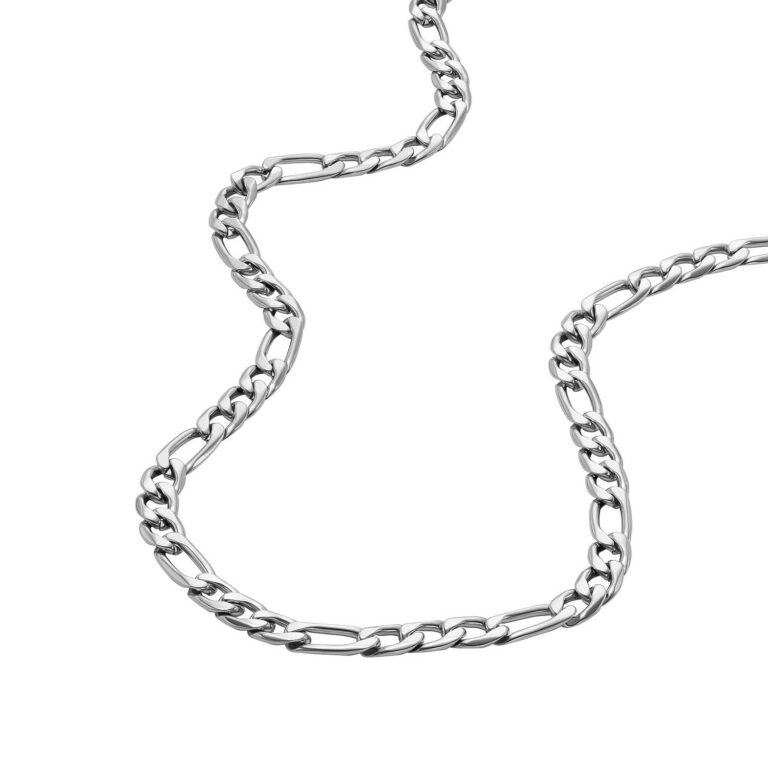 Ellis Core Fossil Halskette aus Edelstahl Figaro Muster