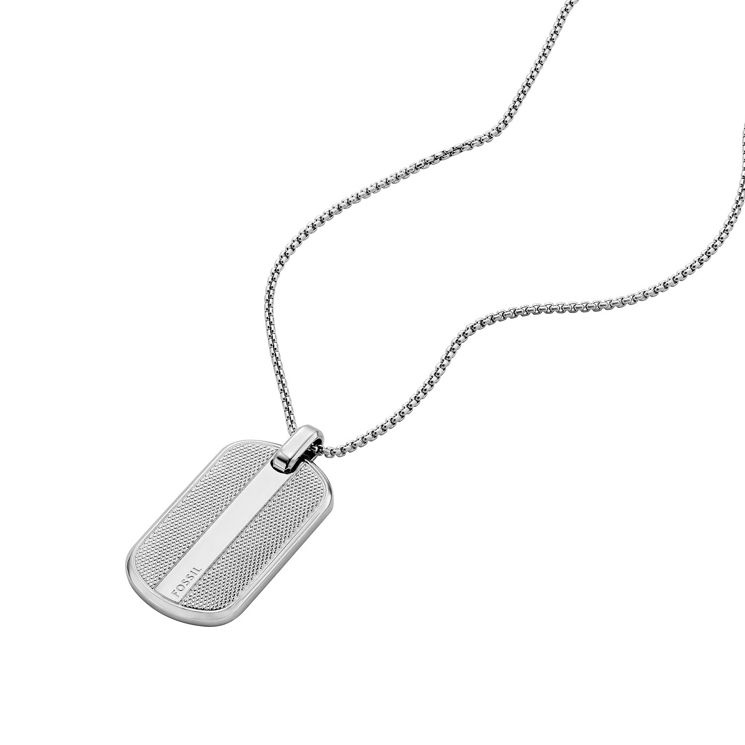 Ikonische Knox Fossil Kette Dog Tag aus Edelstahl JF04882040a
