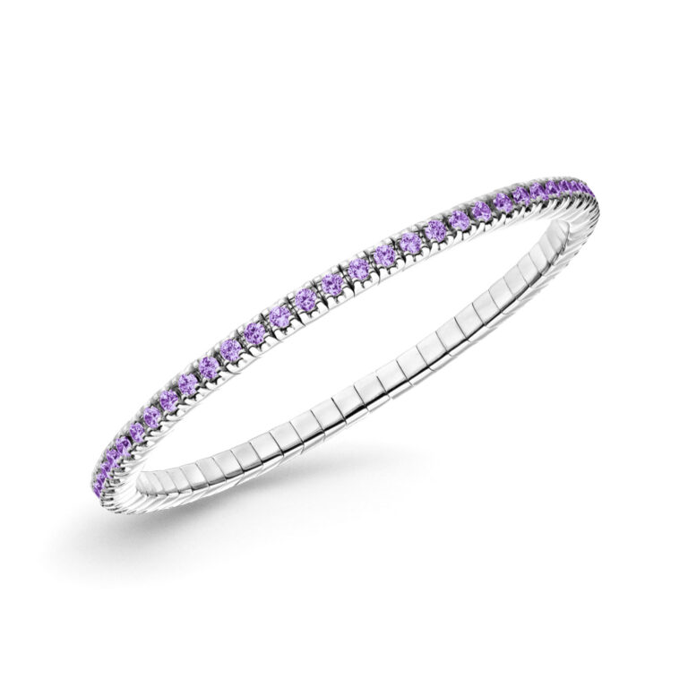 Flexibler Armreif von Luis & Freya mit Zirkonia Amethyst
