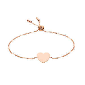 Gravierbares Fossil Herz Armband in Roségold