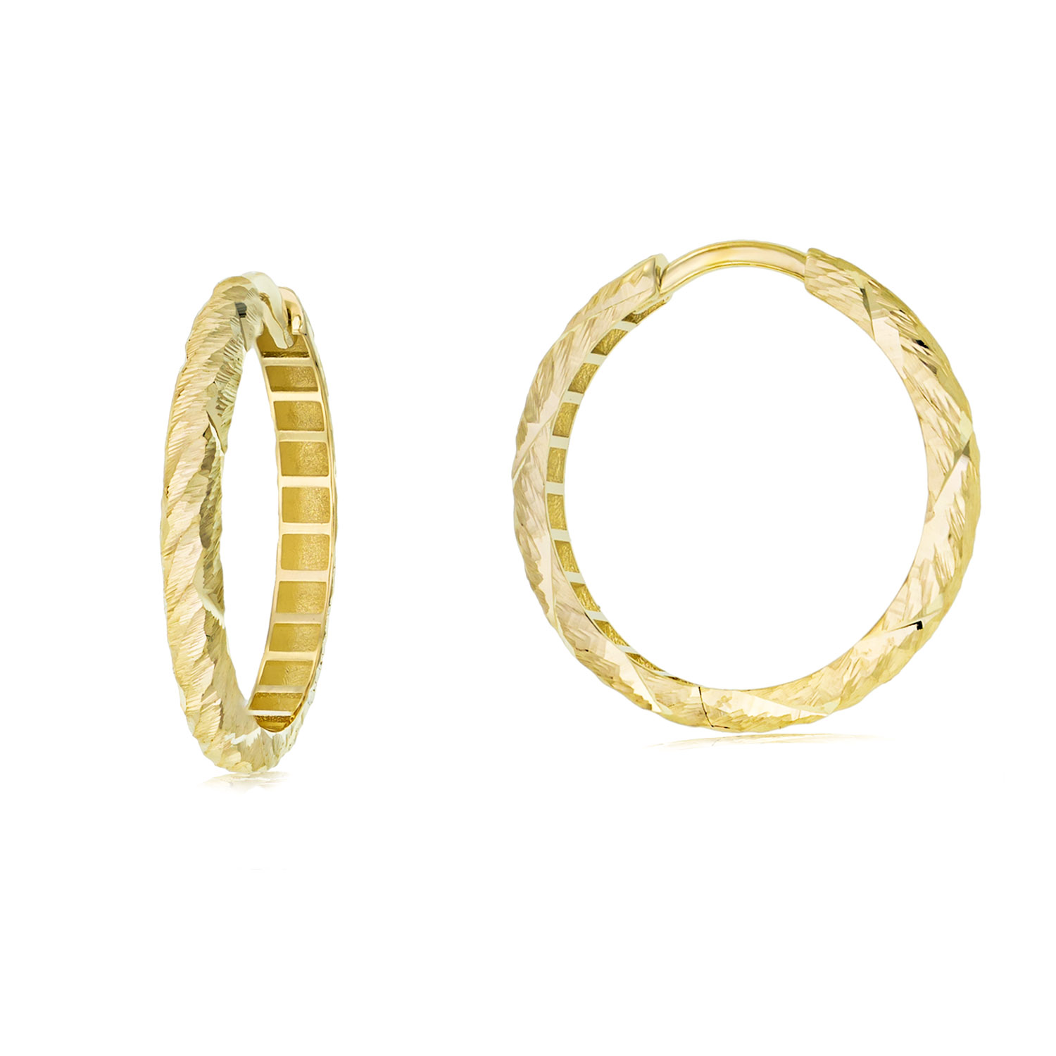 Klappcreolen Gold 333 mit funkelnder Diamantierung 43 214204 1