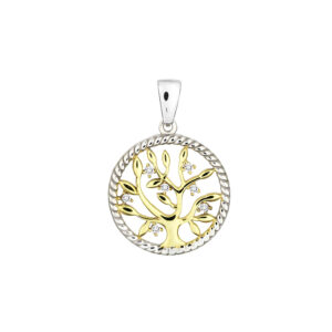 Lebensbaum Anhänger Silber mit Zirkoniasteinen