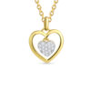 Doppelherz Anhaenger Gold mit Zirkoniasteinen O 12 MM 53 53012