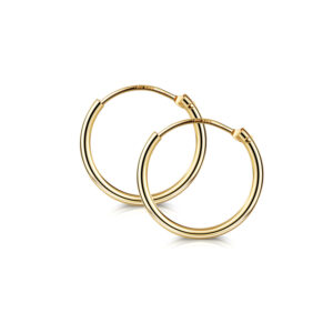 Klassisch Runde Creolen 13MM aus 333/- Gold poliert