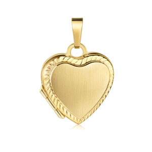 Mattiertes Optimus Herz Medaillon Gold Ø 15 MM