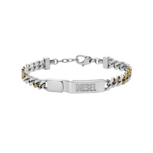 Edelstahl Diesel Stacked Ident Armband Bicolor
