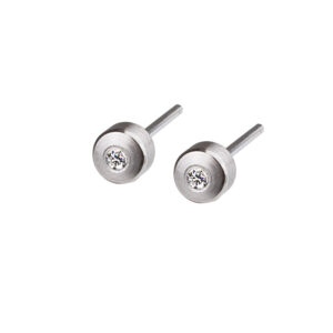 Dezente Kühle Edelstahl Ohrstecker Brillant 2x0,016ct