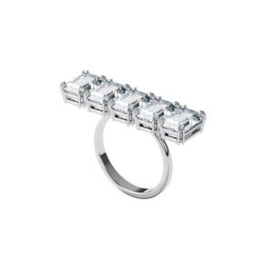 Geometrischer Swarovski Millenia Ring Oktagonschliff